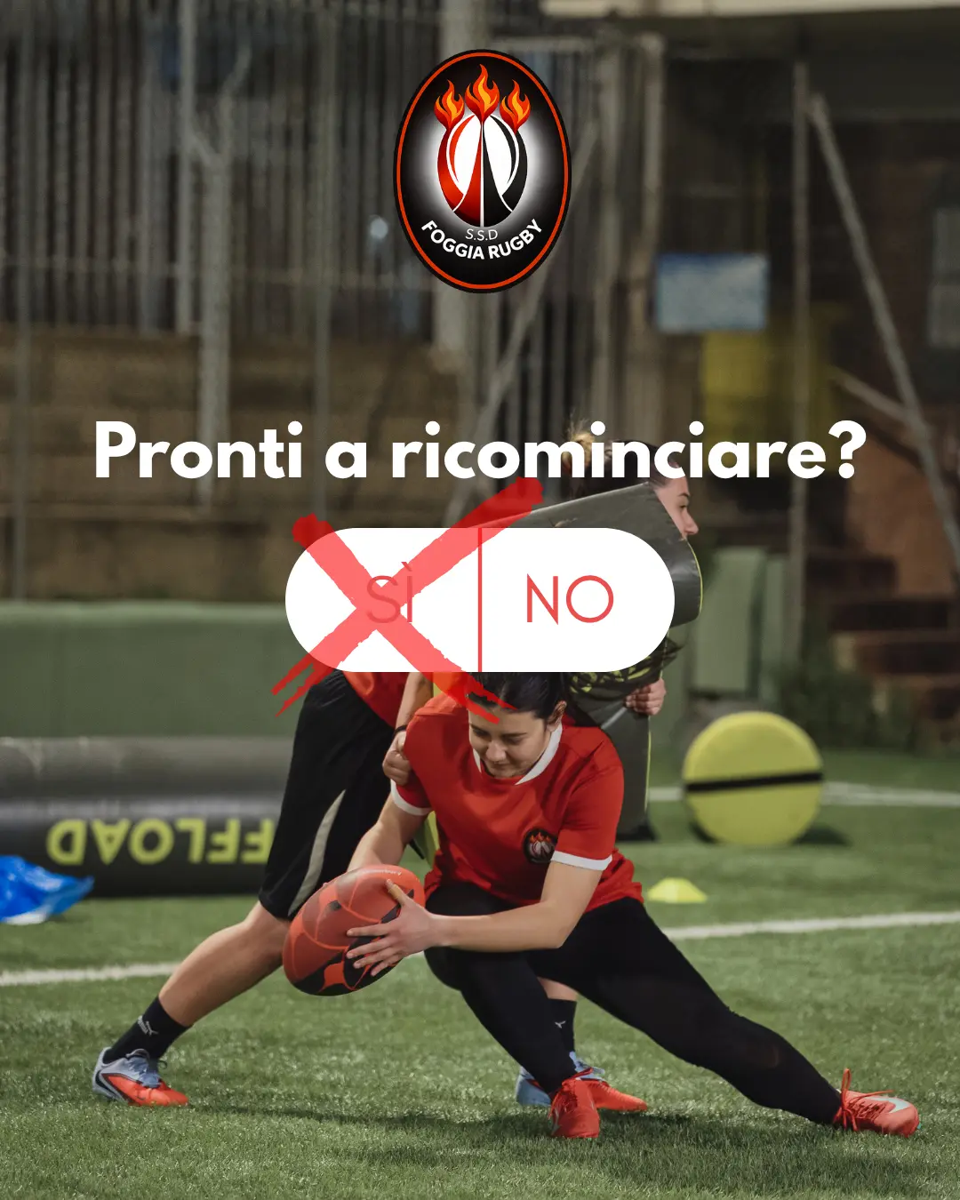 Campagna Foggia Rugby con giovani atlete durante un allenamento